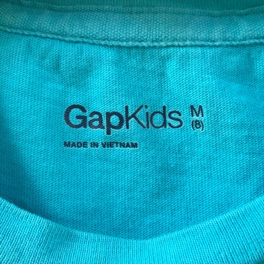 3 for $15 GAP Kids Bright Blue Monkey Print Top Graphic Tee Short Sleeve Shirt - Picture 6 of 6